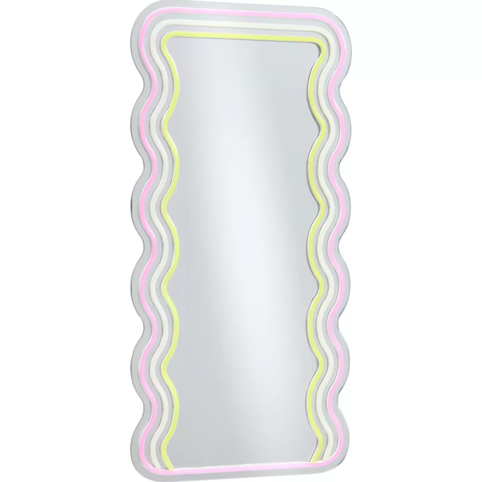 Kwantum Spiegel Met Verlichting - Wave - Neon - - 70x35 Cm | Spiegels | Wandlampen
