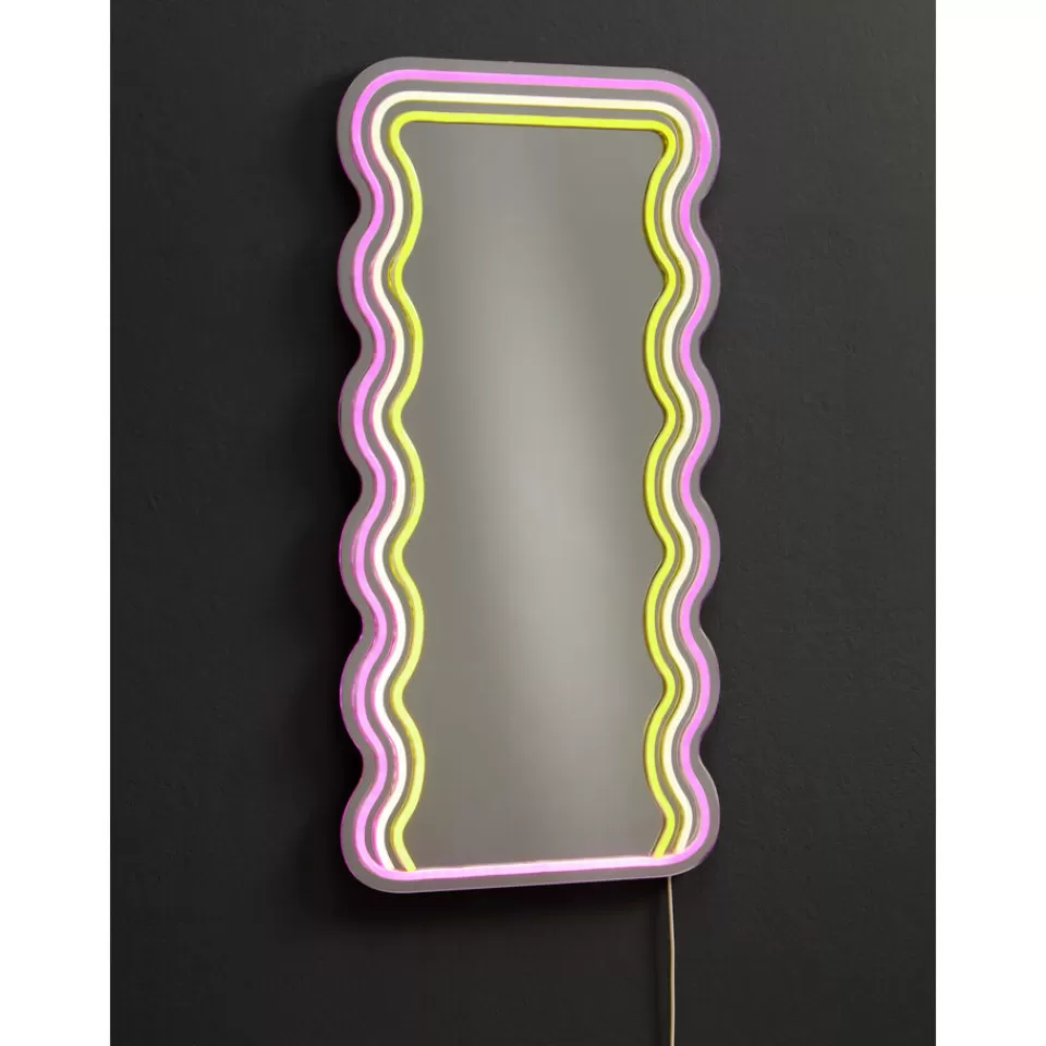 Kwantum Spiegel Met Verlichting - Wave - Neon - - 70x35 Cm | Spiegels | Wandlampen